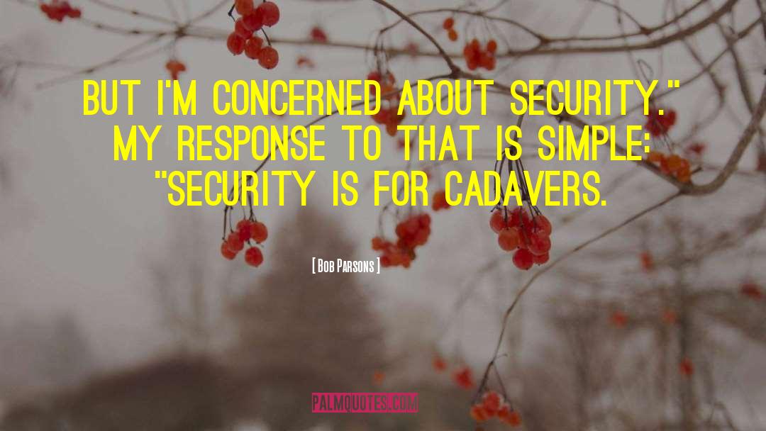 Bob Parsons Quotes: But I'm concerned about security.