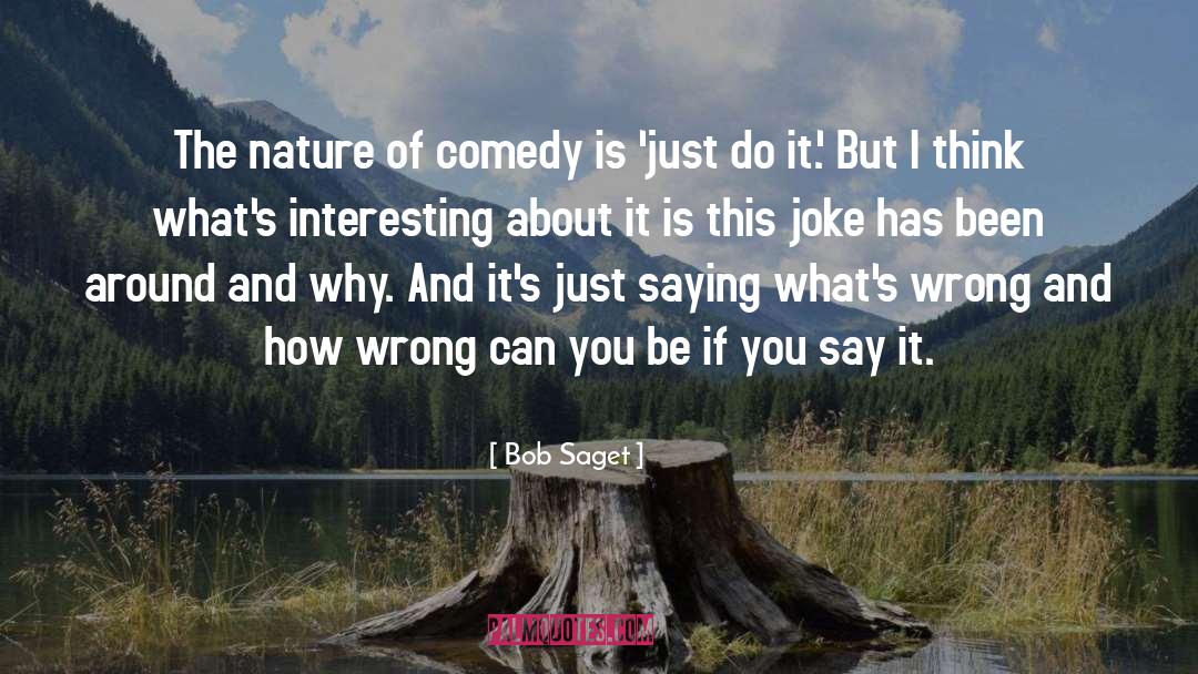 Bob Saget Quotes: The nature of comedy is