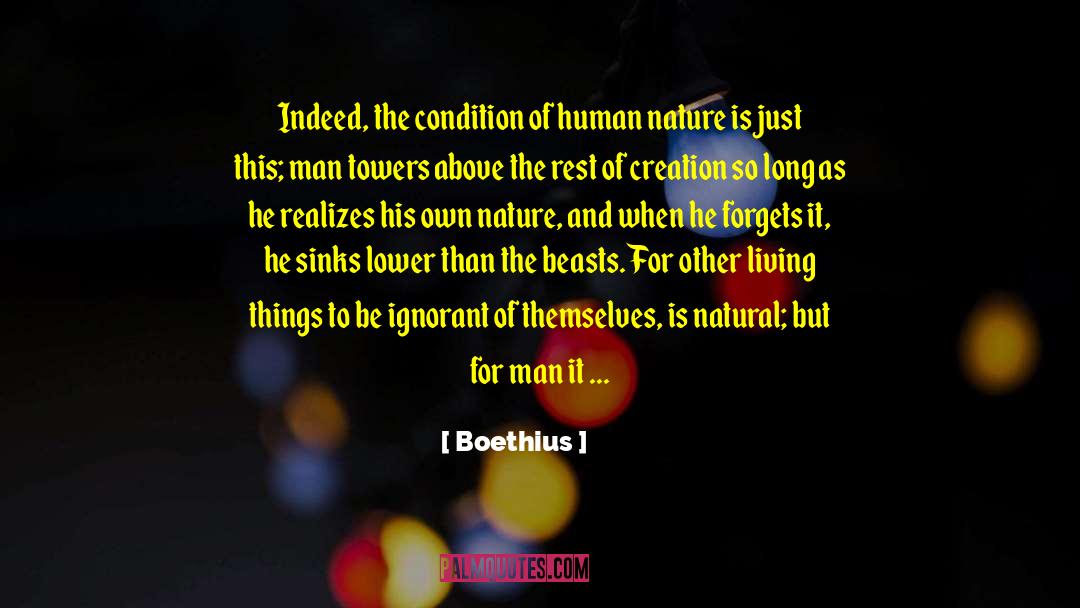 Boethius Quotes: Indeed, the condition of human