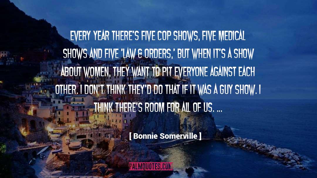 Bonnie Somerville Quotes: Every year there's five cop