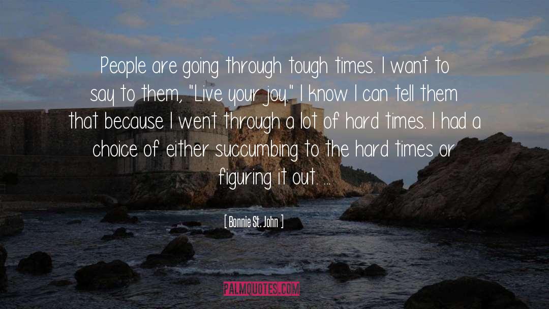 Bonnie St. John Quotes: People are going through tough