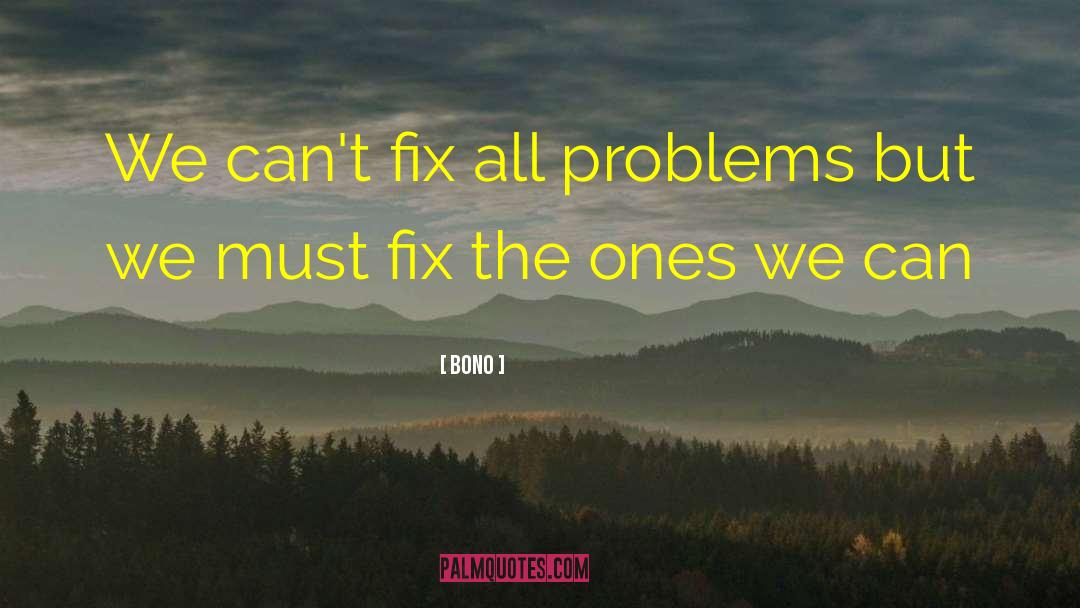 Bono Quotes: We can't fix all problems