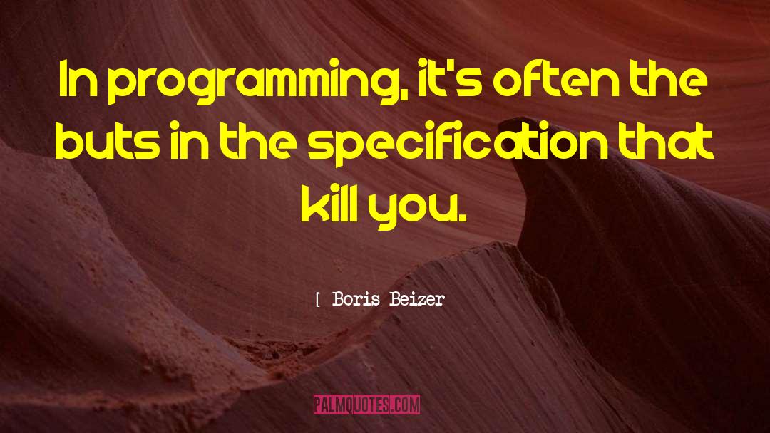 Boris Beizer Quotes: In programming, it's often the