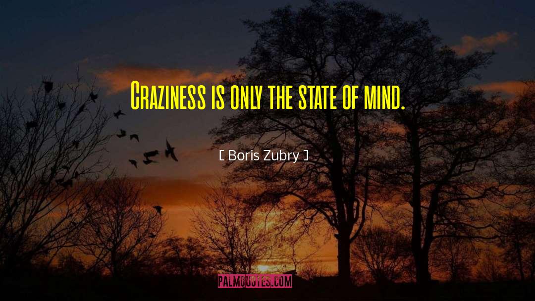 Boris Zubry Quotes: Craziness is only the state