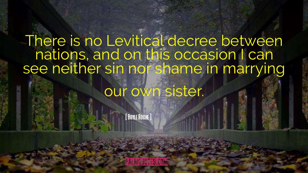 Boyle Roche Quotes: There is no Levitical decree