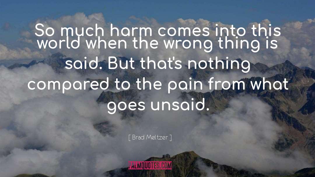 Brad Meltzer Quotes: So much harm comes into