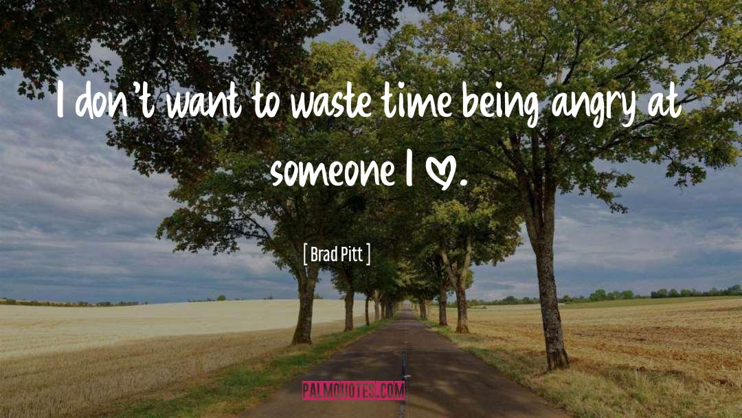 Brad Pitt Quotes: I don't want to waste