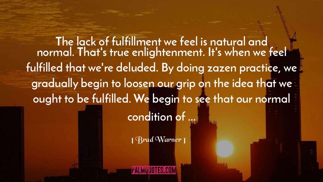 Brad Warner Quotes: The lack of fulfillment we