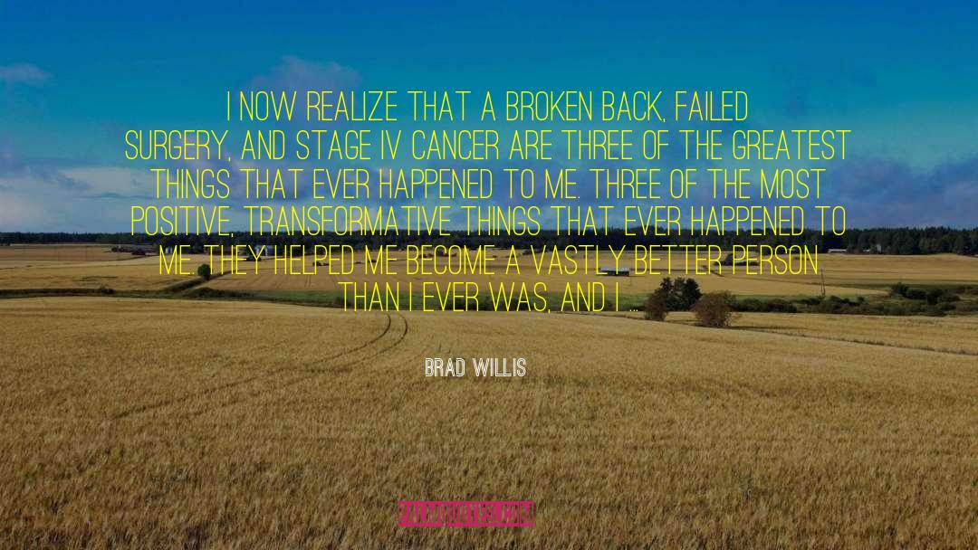 Brad Willis Quotes: I now realize that a