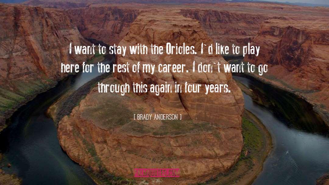 Brady Anderson Quotes: I want to stay with