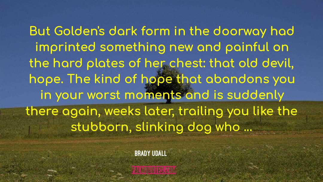 Brady Udall Quotes: But Golden's dark form in