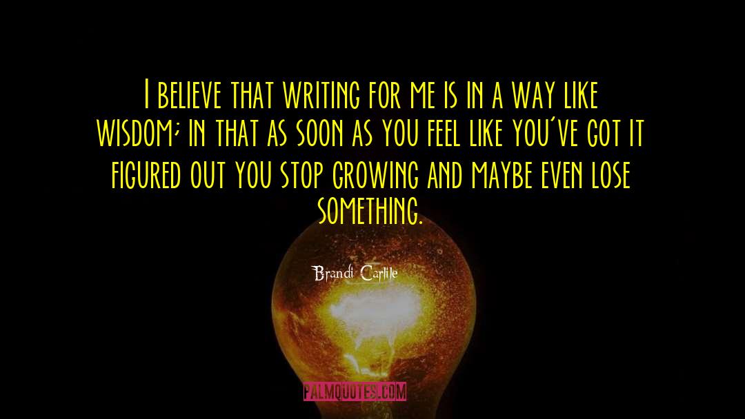 Brandi Carlile Quotes: I believe that writing for