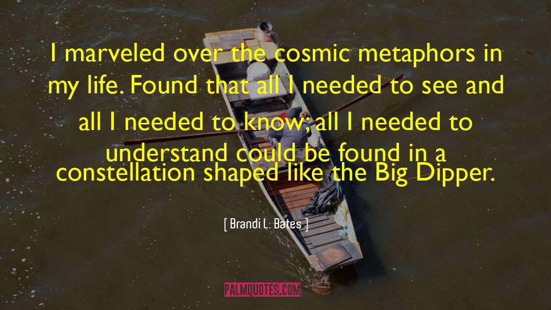 Brandi L. Bates Quotes: I marveled over the cosmic
