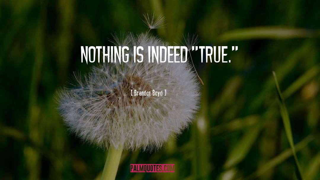 Brandon Boyd Quotes: Nothing is indeed 