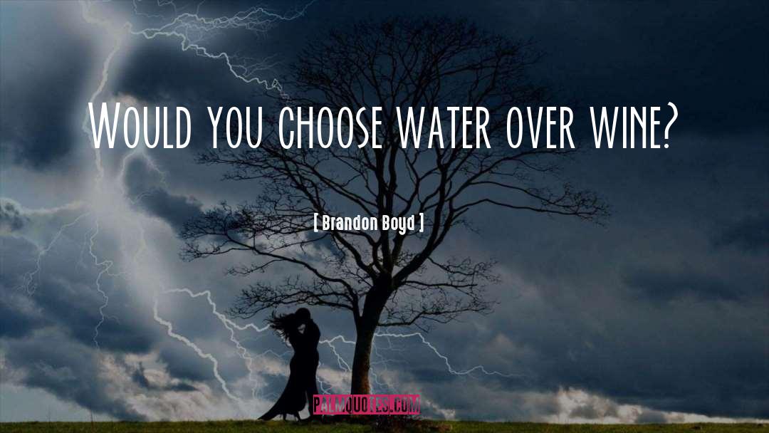 Brandon Boyd Quotes: Would you choose water over