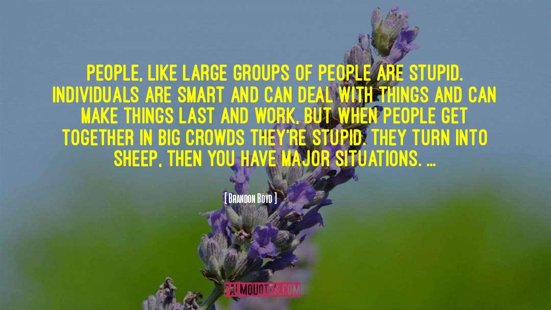 Brandon Boyd Quotes: People, like large groups of