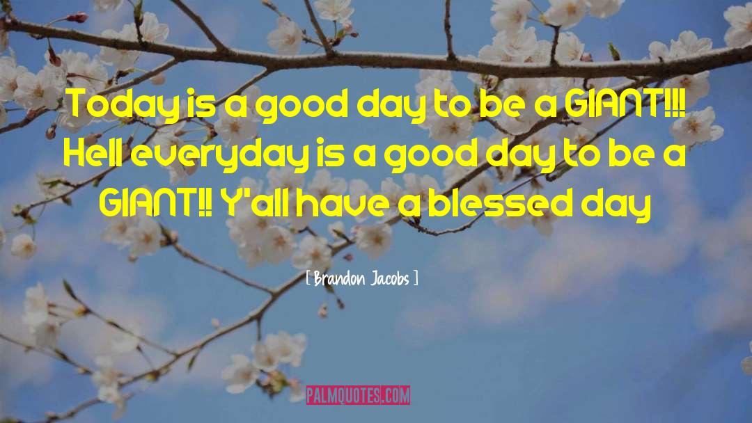 Brandon Jacobs Quotes: Today is a good day