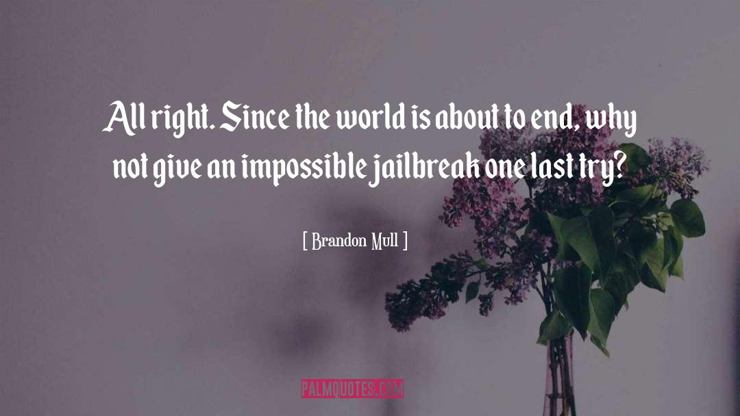 Brandon Mull Quotes: All right. Since the world