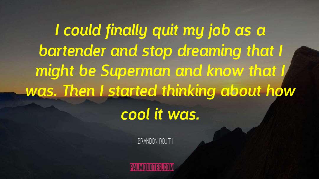 Brandon Routh Quotes: I could finally quit my