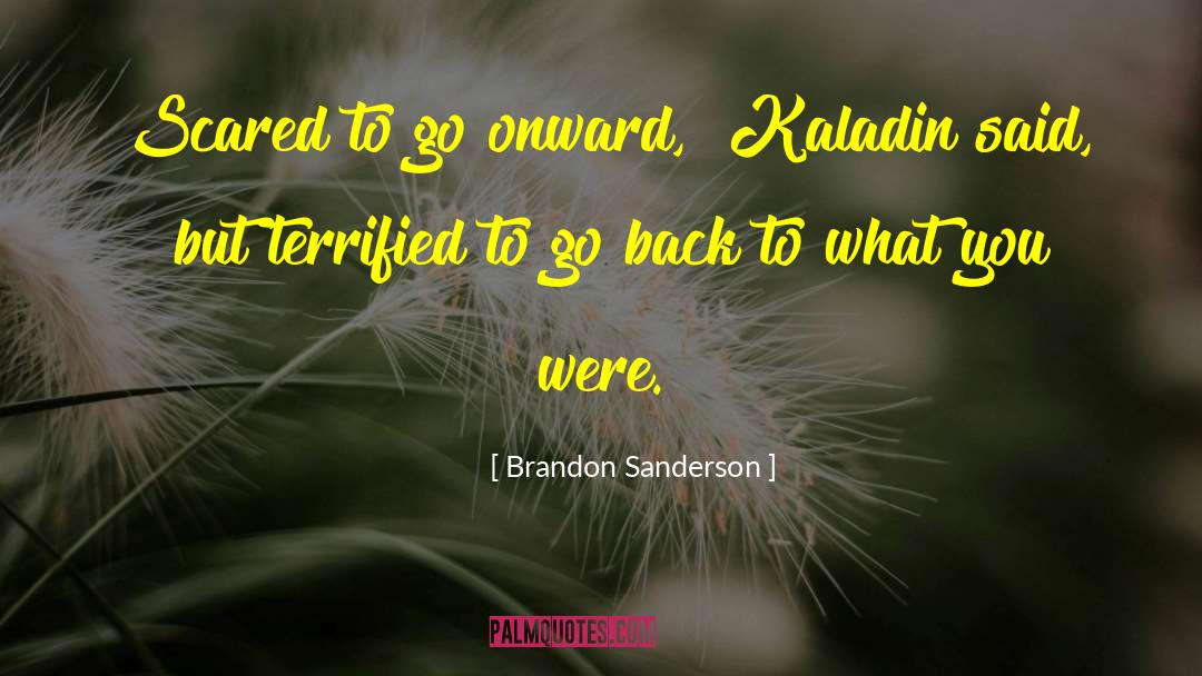 Brandon Sanderson Quotes: Scared to go onward,