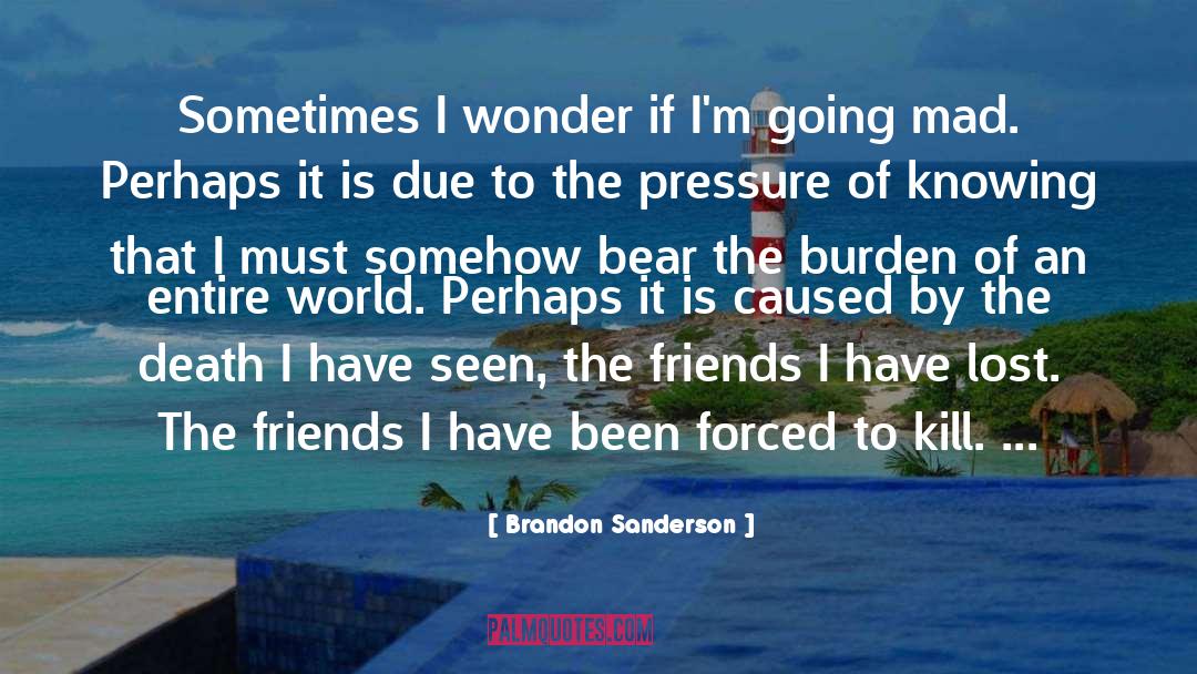 Brandon Sanderson Quotes: Sometimes I wonder if I'm