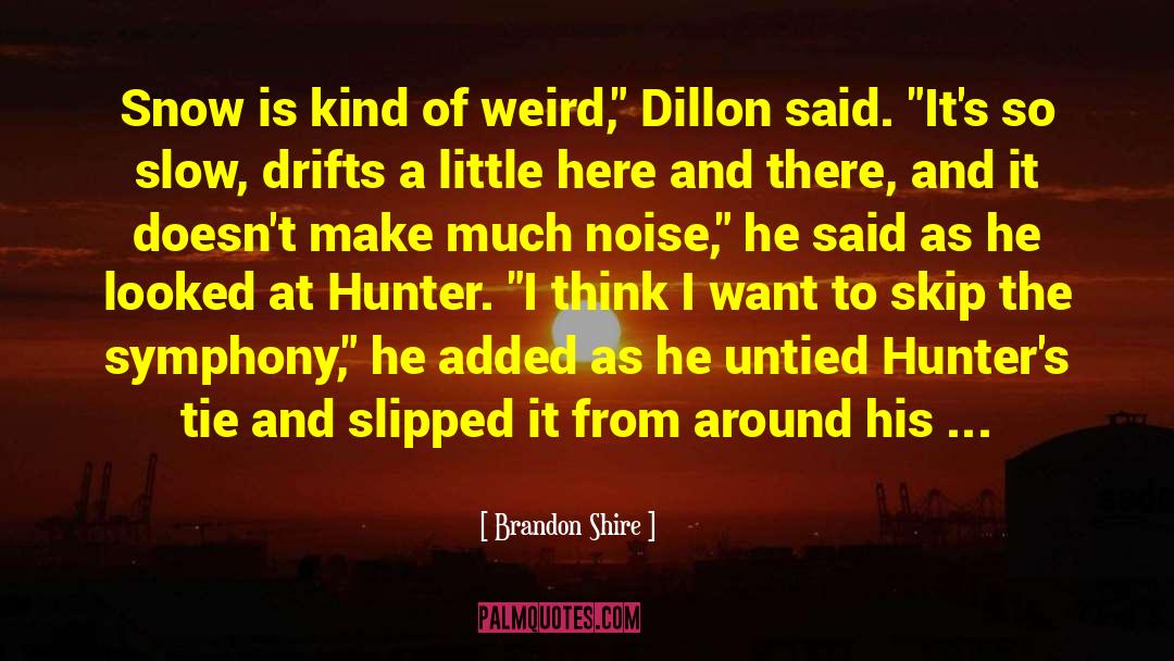 Brandon Shire Quotes: Snow is kind of weird,