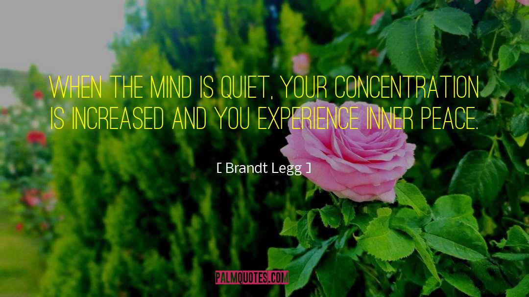 Brandt Legg Quotes: When the mind is quiet,