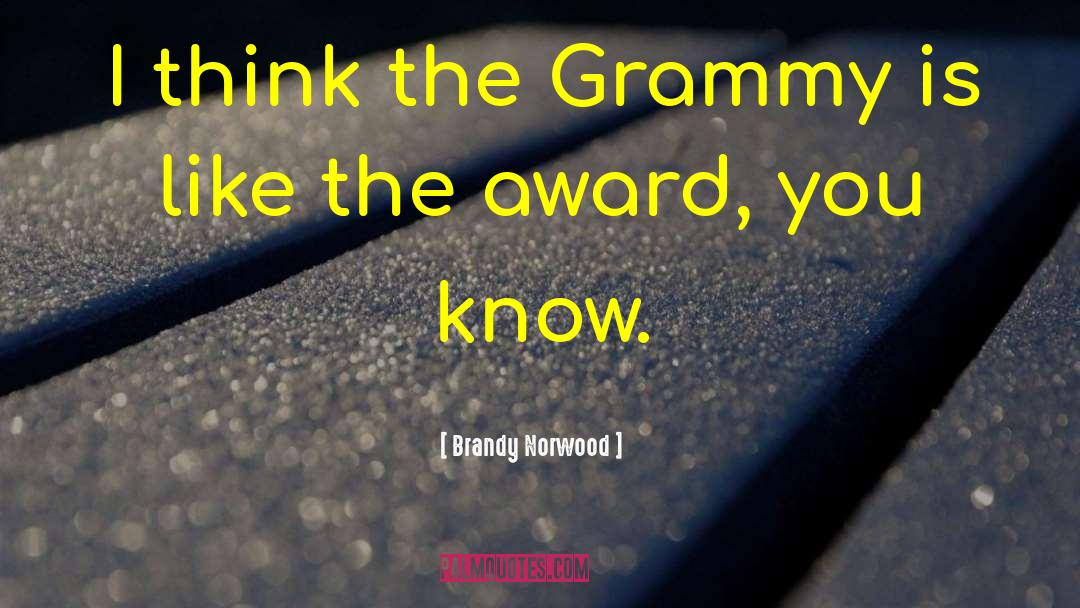 Brandy Norwood Quotes: I think the Grammy is