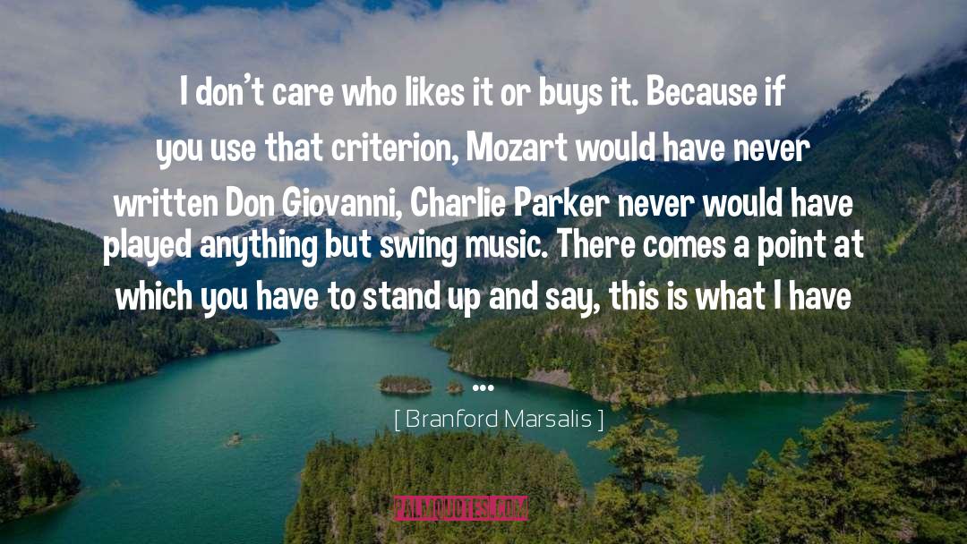 Branford Marsalis Quotes: I don't care who likes