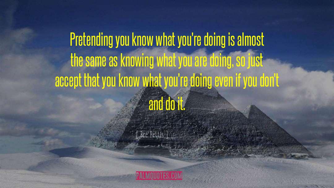 Bre Pettis Quotes: Pretending you know what you're