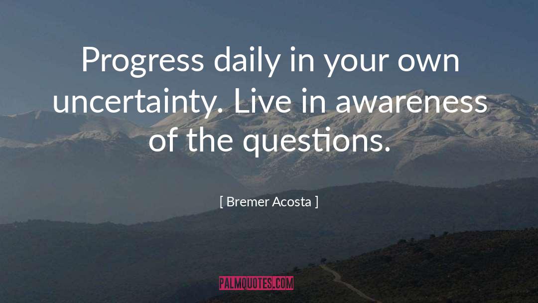 Bremer Acosta Quotes: Progress daily in your own