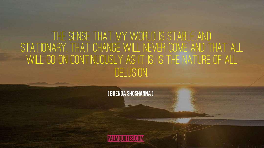 Brenda Shoshanna Quotes: The sense that my world