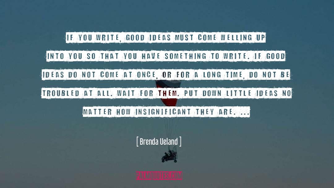Brenda Ueland Quotes: If you write, good ideas