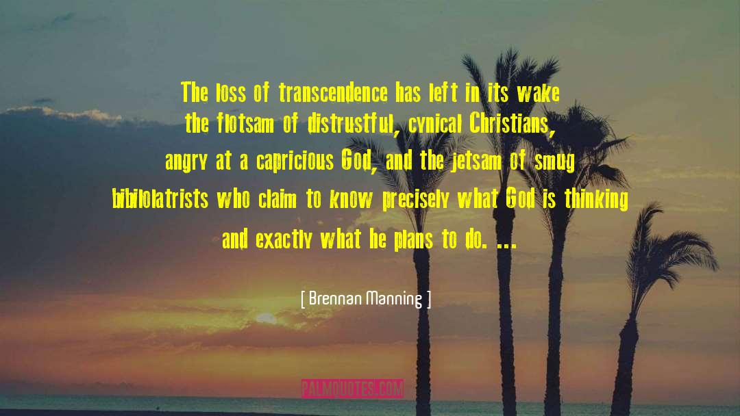 Brennan Manning Quotes: The loss of transcendence has