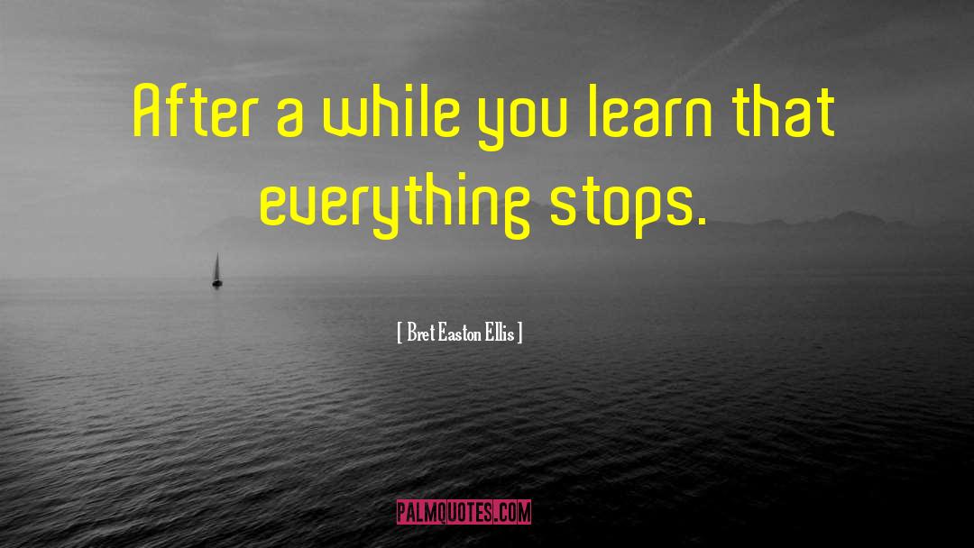 Bret Easton Ellis Quotes: After a while you learn