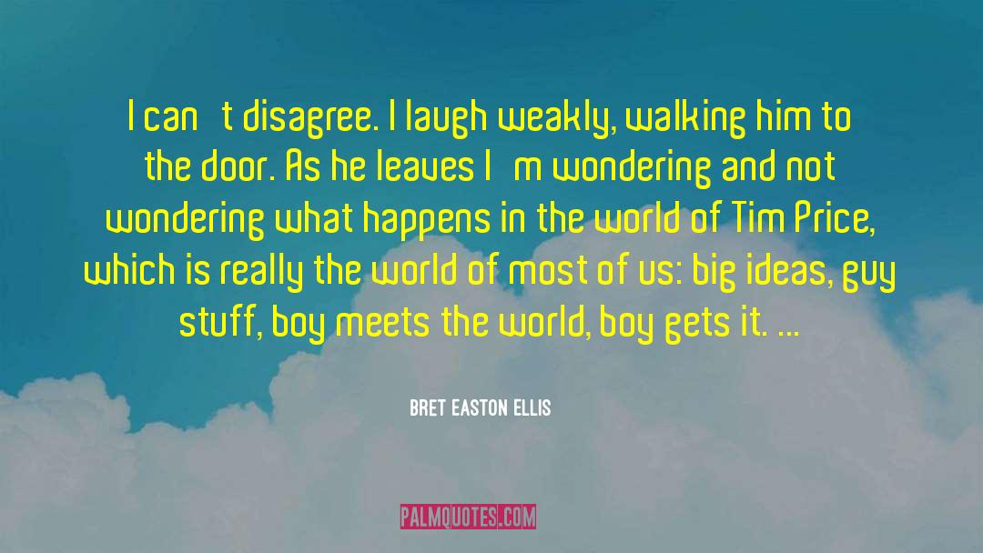 Bret Easton Ellis Quotes: I can't disagree. I laugh