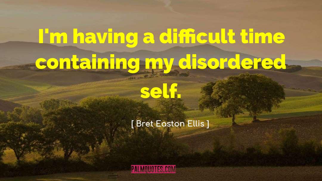 Bret Easton Ellis Quotes: I'm having a difficult time