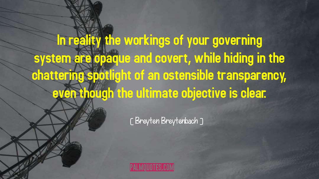 Breyten Breytenbach Quotes: In reality the workings of