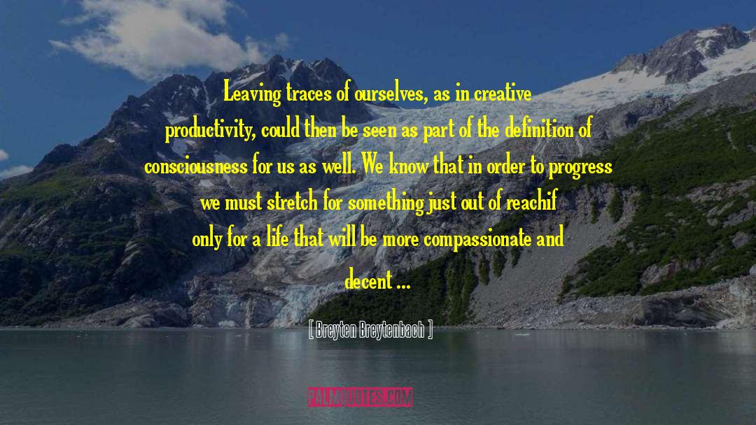Breyten Breytenbach Quotes: Leaving traces of ourselves, as