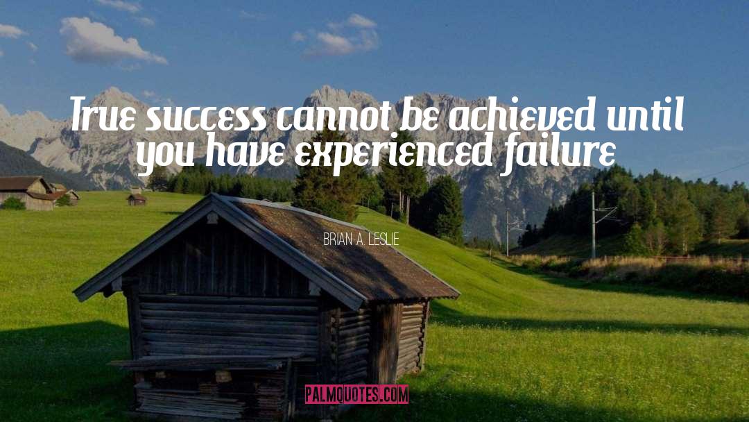 Brian A. Leslie Quotes: True success cannot be achieved