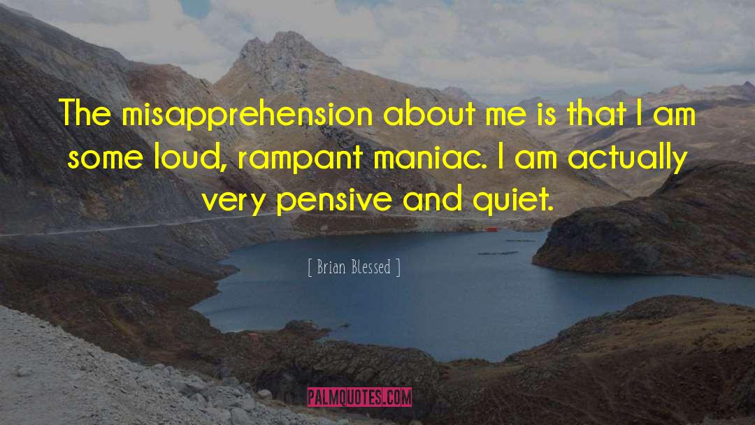 Brian Blessed Quotes: The misapprehension about me is