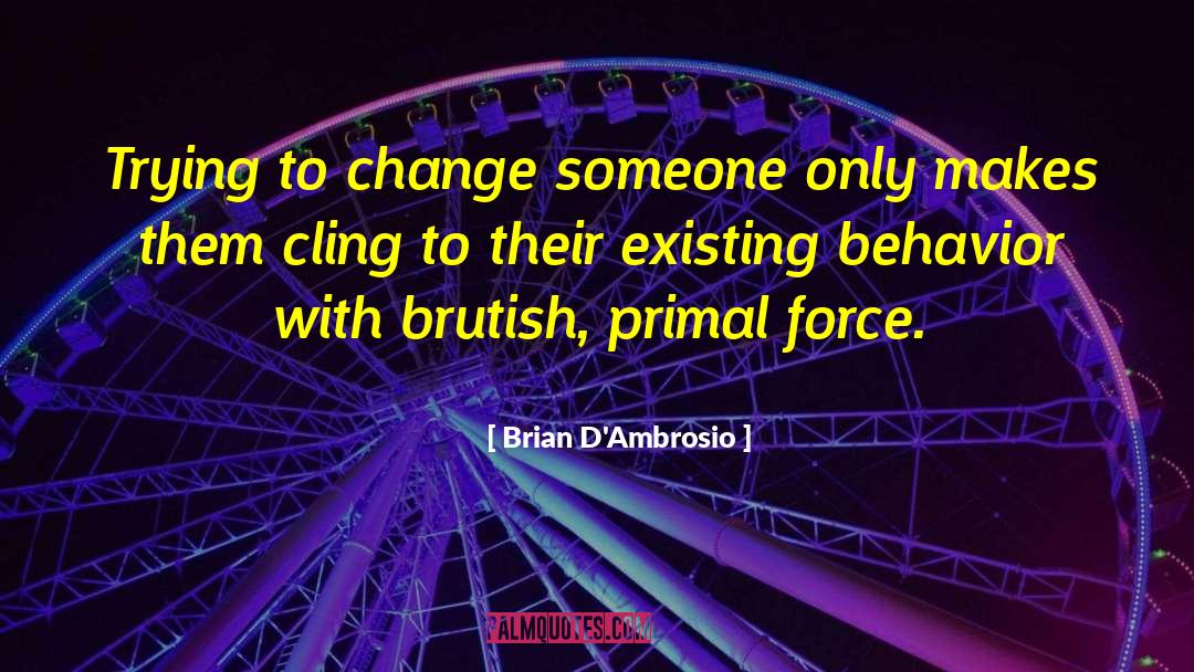 Brian D'Ambrosio Quotes: Trying to change someone only