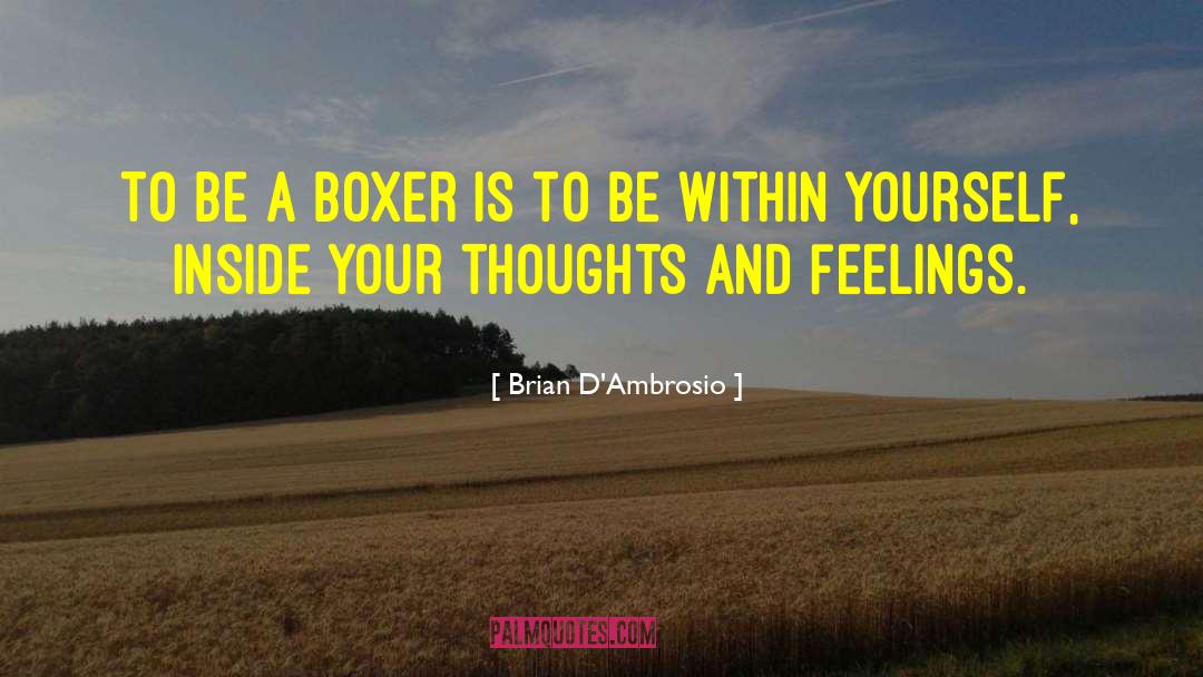 Brian D'Ambrosio Quotes: To be a boxer is