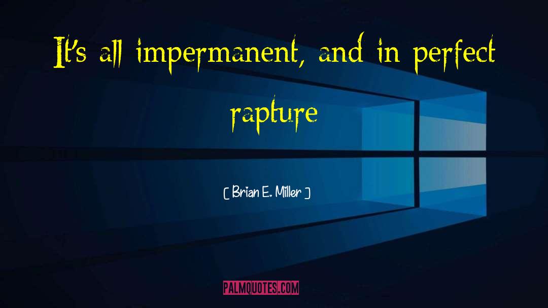 Brian E. Miller Quotes: It's all impermanent, and in