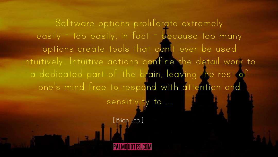 Brian Eno Quotes: Software options proliferate extremely easily