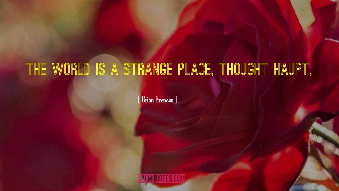 Brian Evenson Quotes: The world is a strange