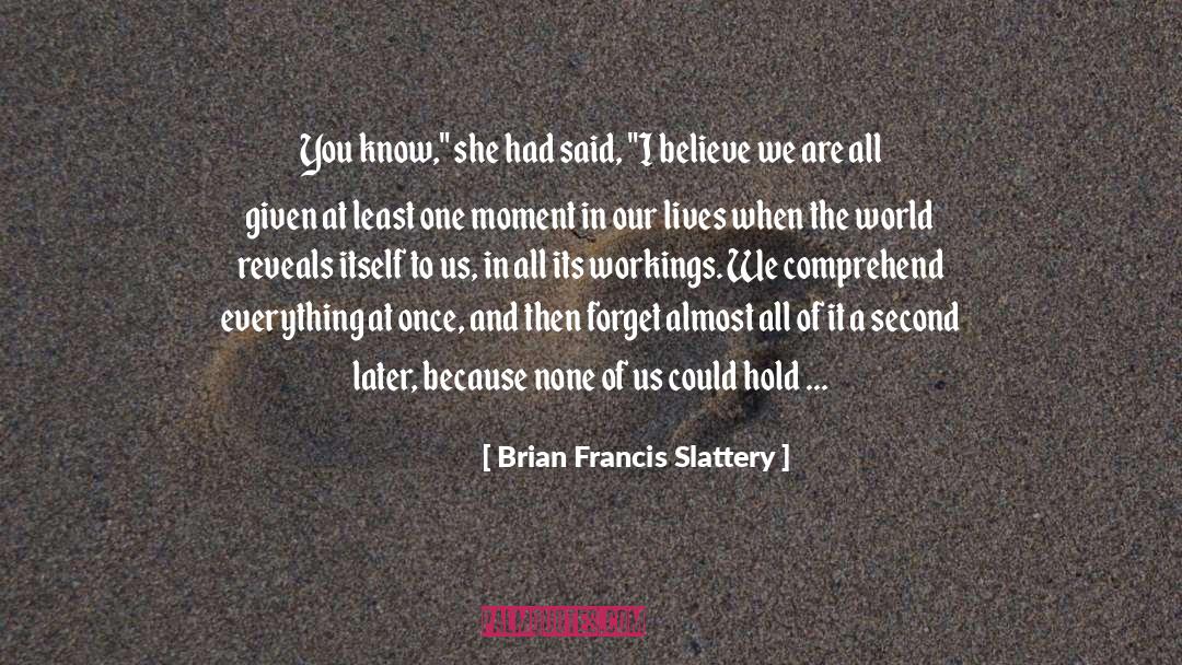 Brian Francis Slattery Quotes: You know,