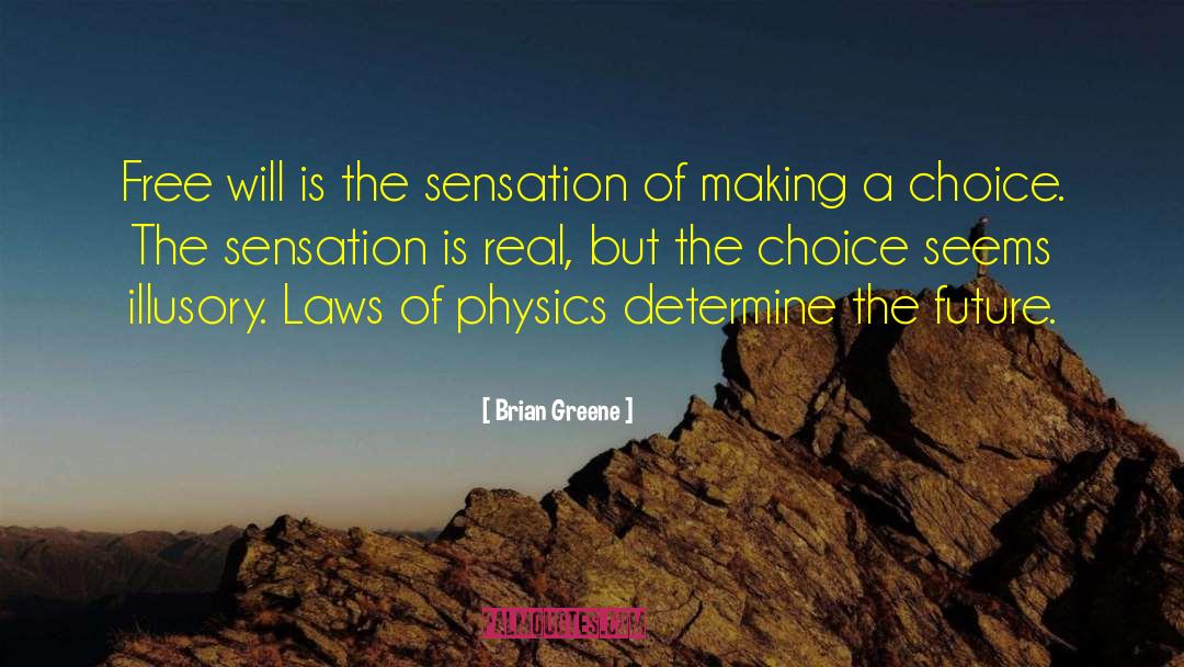 Brian Greene Quotes: Free will is the sensation