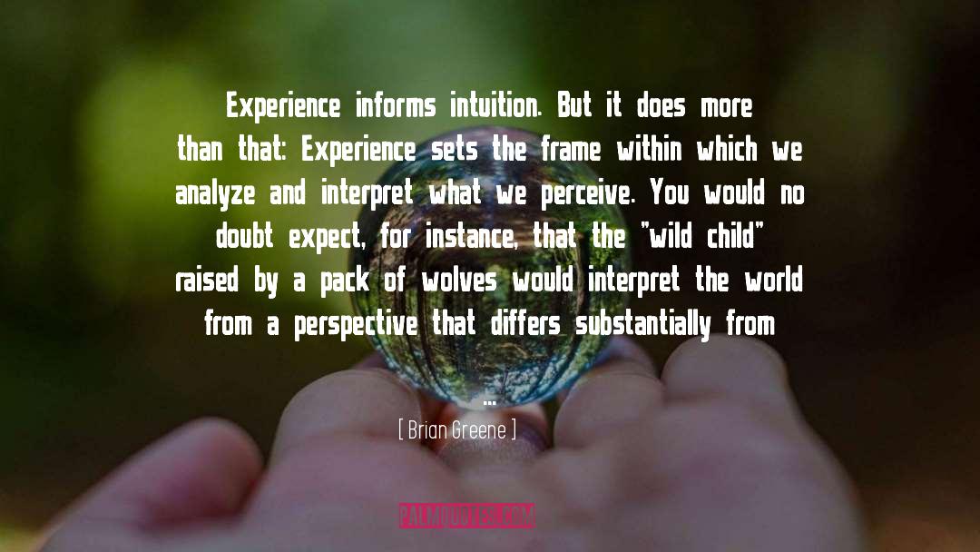 Brian Greene Quotes: Experience informs intuition. But it