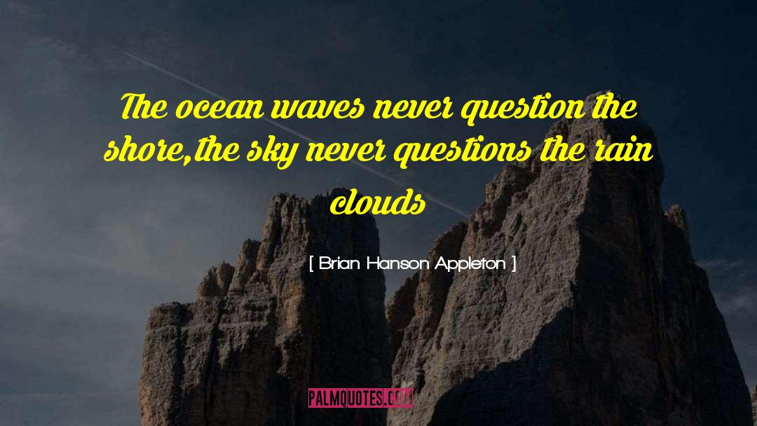 Brian Hanson Appleton Quotes: The ocean waves never question